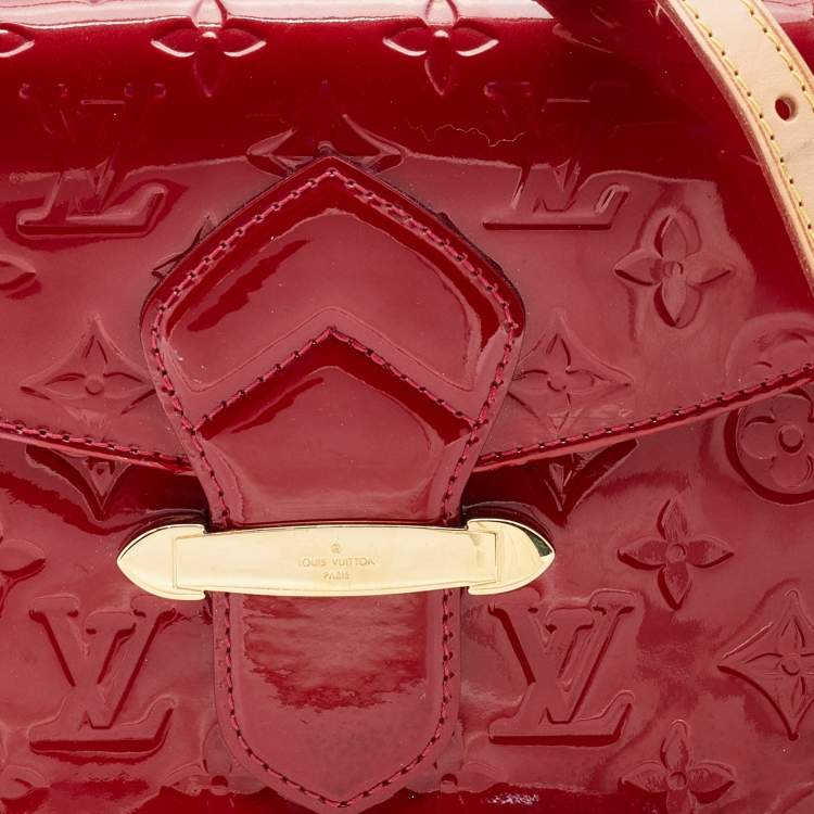 Pre Owned Louis Vuitton Rouge Grenadine Monogram Vernis Bellflower GM Bag