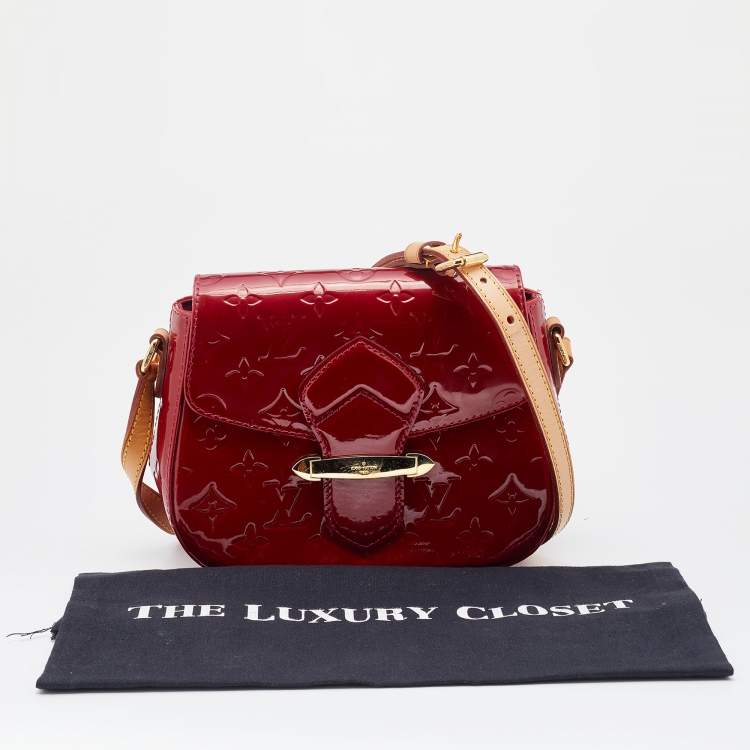 Pre Owned Louis Vuitton Rouge Grenadine Monogram Vernis Bellflower GM Bag