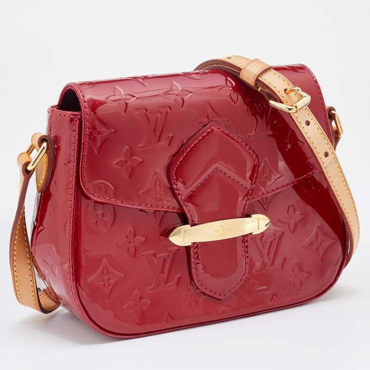 Pre Owned Louis Vuitton Rouge Grenadine Monogram Vernis Bellflower GM Bag