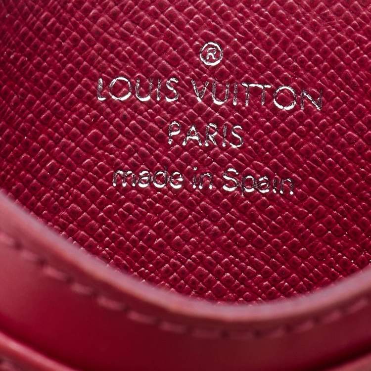 Pre Owned Louis Vuitton Fuchsia Epi Leather Card Holder