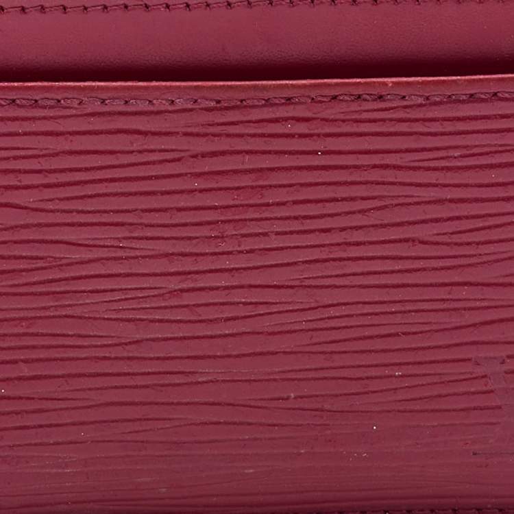 Pre Owned Louis Vuitton Fuchsia Epi Leather Card Holder