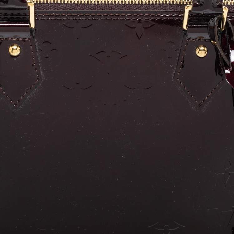 Pre Owned Louis Vuitton Terre D'Ombre Monogram Vernis Alma GM Bag