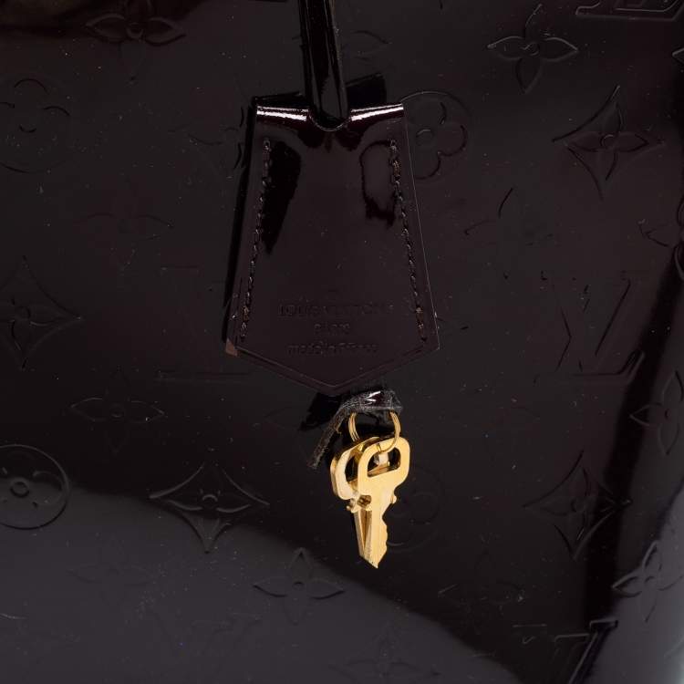 Pre Owned Louis Vuitton Terre D'Ombre Monogram Vernis Alma GM Bag