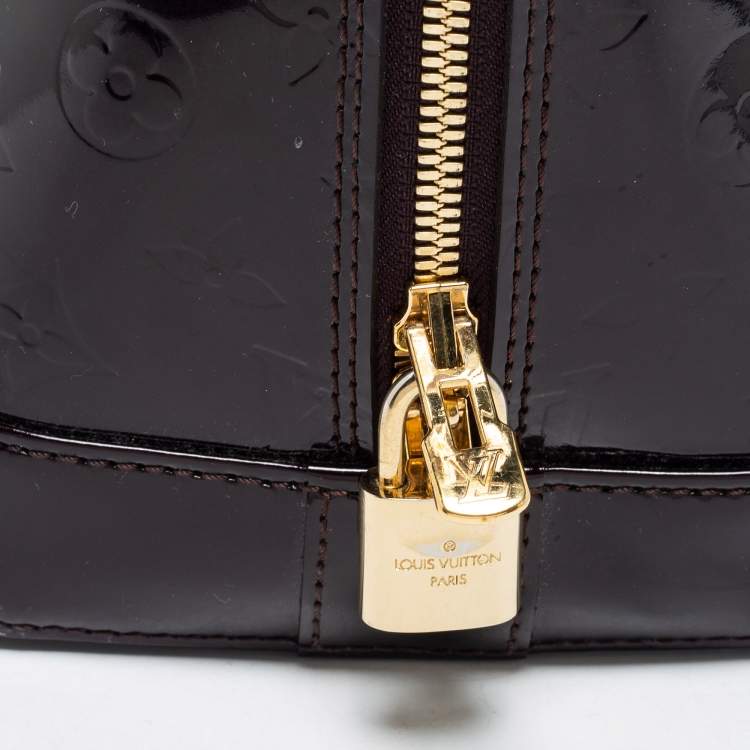 Pre Owned Louis Vuitton Terre D'Ombre Monogram Vernis Alma GM Bag