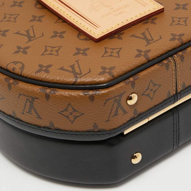 Pre Owned Louis Vuitton Black Monogram Reverse Canvas Petite Boite Chapeau Bag