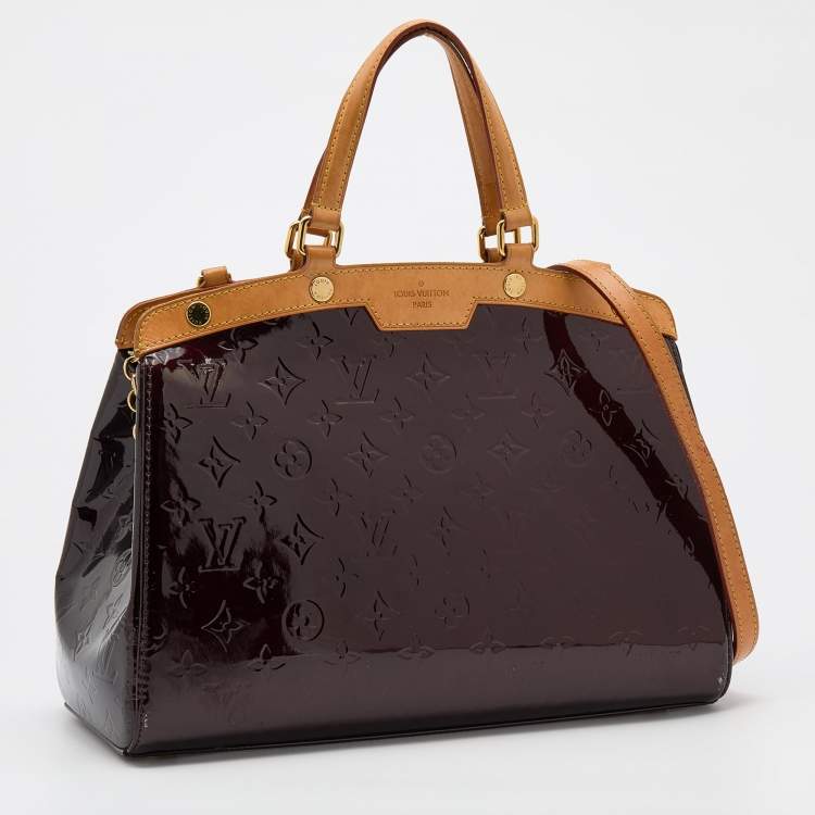 Pre Owned Louis Vuitton Amarante Monogram Vernis Brea MM Bag