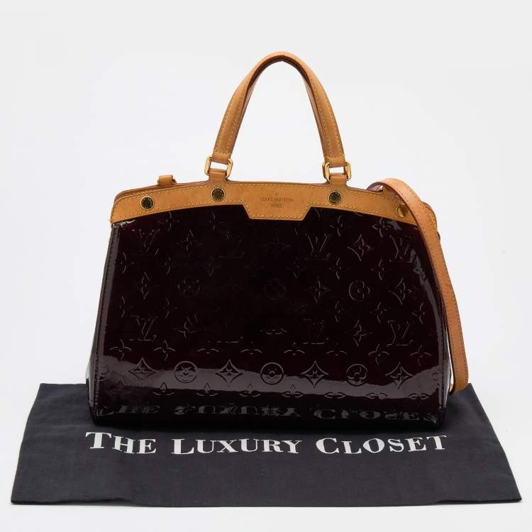 Pre Owned Louis Vuitton Amarante Monogram Vernis Brea MM Bag
