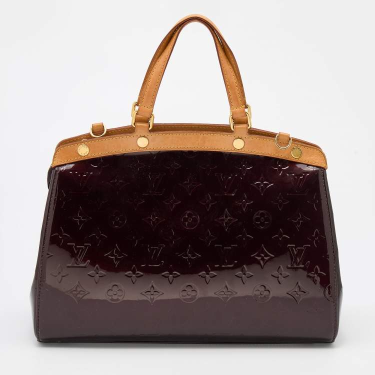 Pre Owned Louis Vuitton Amarante Monogram Vernis Brea MM Bag