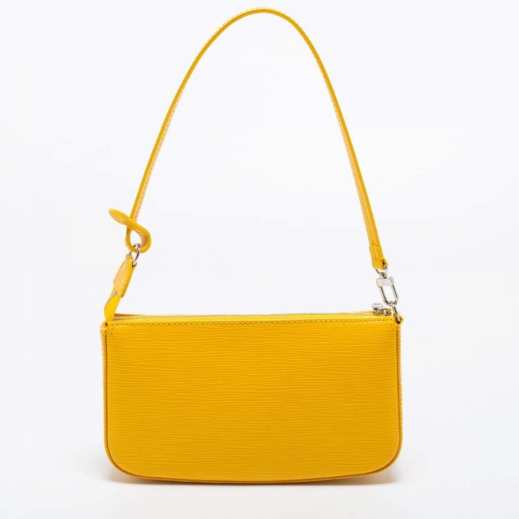 Pre Owned Louis Vuitton Citron Epi Leather Pochette Accessories Bag