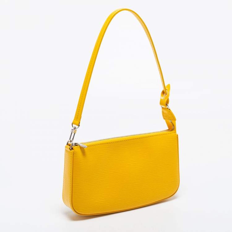 Pre Owned Louis Vuitton Citron Epi Leather Pochette Accessories Bag