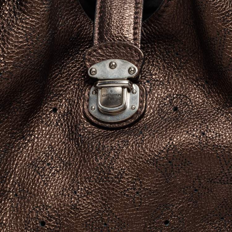 Pre Owned Louis Vuitton Metallic Mordore Monogram Mahina Leather Surya XL Bag