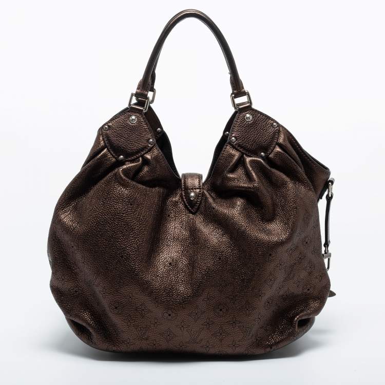 Pre Owned Louis Vuitton Metallic Mordore Monogram Mahina Leather Surya XL Bag