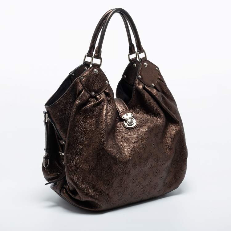 Pre Owned Louis Vuitton Metallic Mordore Monogram Mahina Leather Surya XL Bag