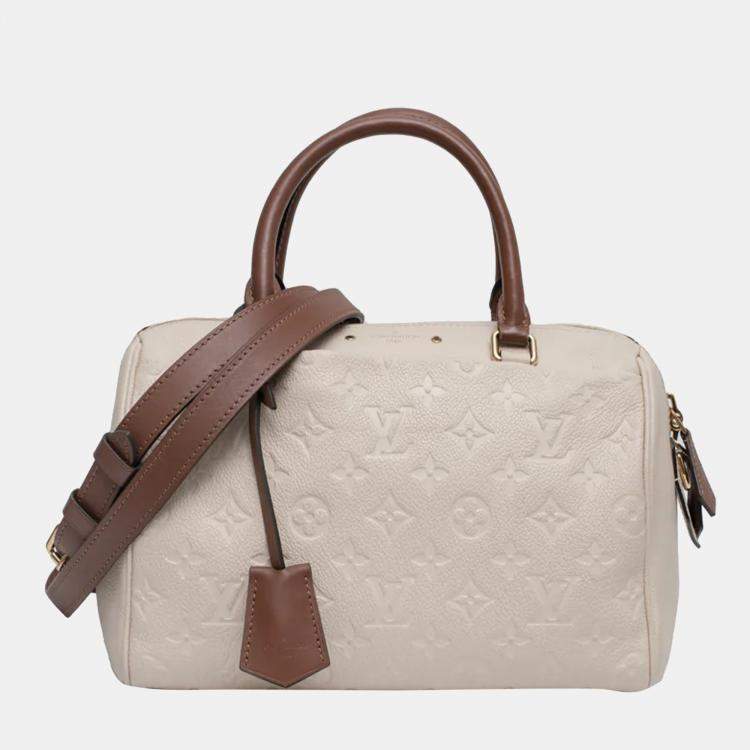 Louis Vuitton Speedy empreinte Shoulder bag in Beige Leather Louis Vuitton