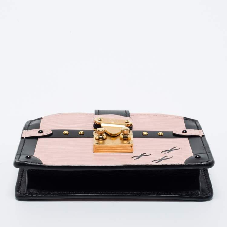 Pre Owned Louis Vuitton Rose Ballerine/Black Epi Leather Trunk Multicartes Wallet