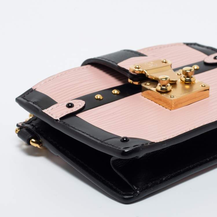 Pre Owned Louis Vuitton Rose Ballerine/Black Epi Leather Trunk Multicartes Wallet