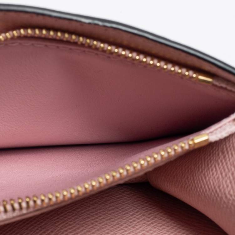 Pre Owned Louis Vuitton Rose Ballerine/Black Epi Leather Trunk Multicartes Wallet