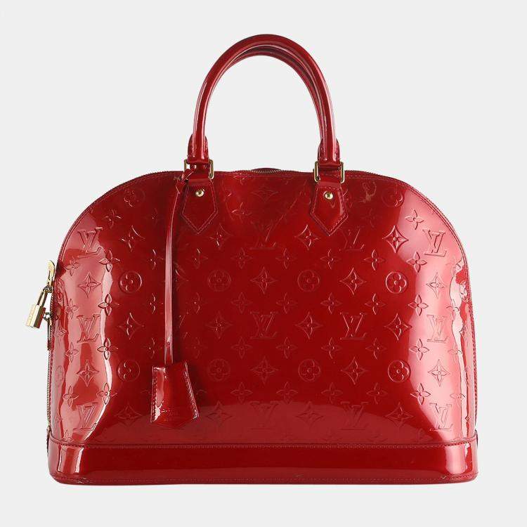 Louis Vuitton Red Vernis Monogram Leather Alma GM Satchel Bag