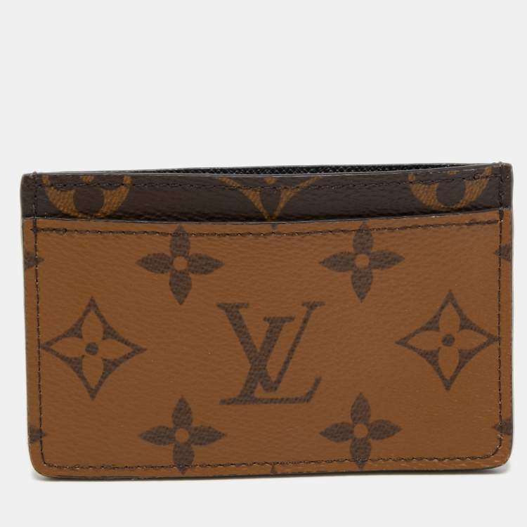 Louis Vuitton Card Holder Reverse Monogram Canvas Brown in Coated Canvas -  US