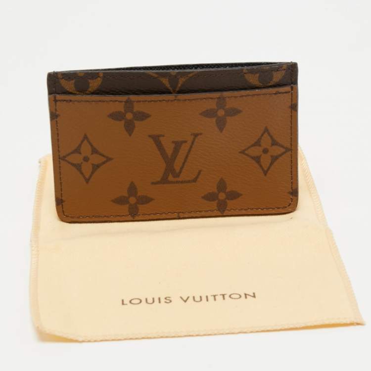 Pre Owned Louis Vuitton Monogram Reverse Canvas Card Holder