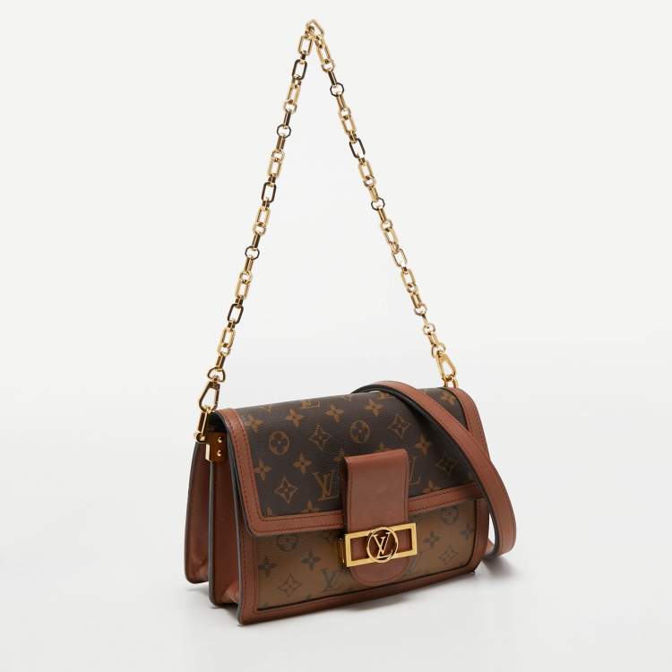 Pre Owned Louis Vuitton Monogram/Monogram Reverse Canvas Dauphine MM Bag
