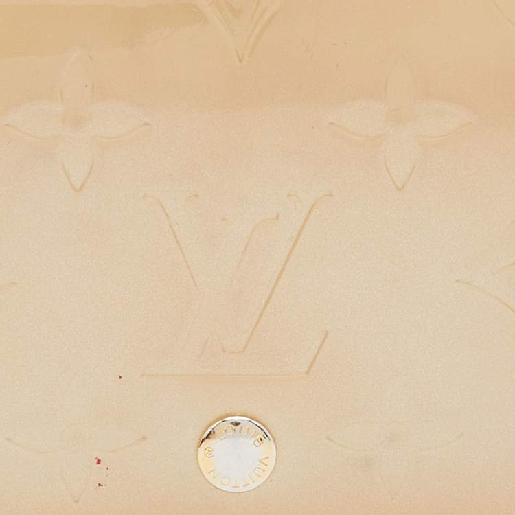 Pre Owned Louis Vuitton Perle Monogram Vernis Flap Card Case