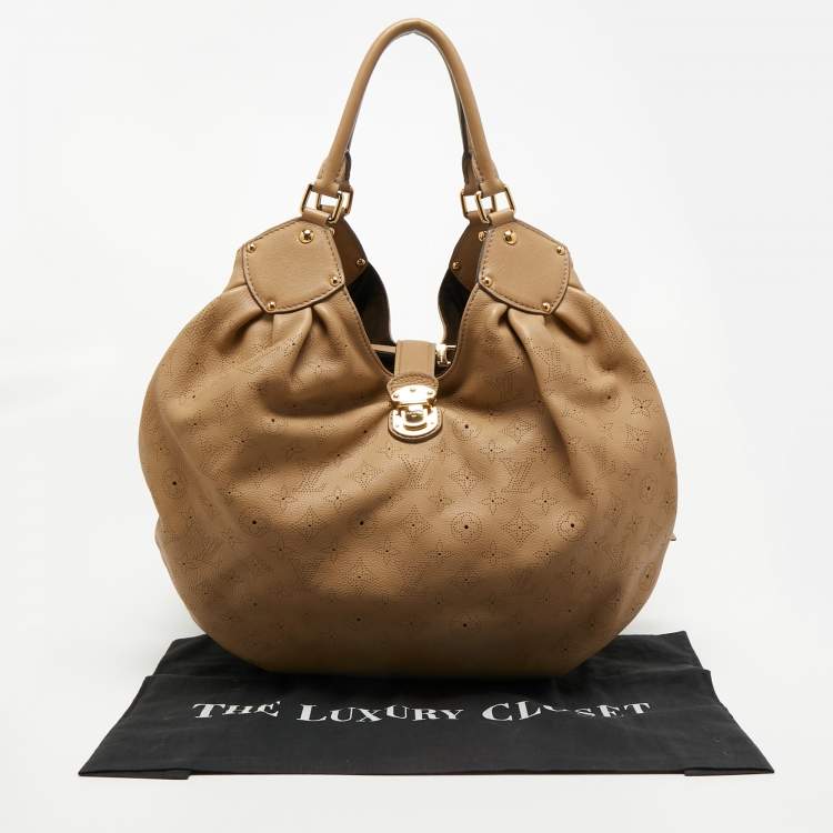 Pre Owned Louis Vuitton Biscuit Monogram Mahina Leather L Bag