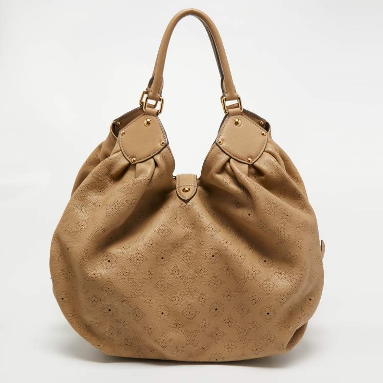 Pre Owned Louis Vuitton Biscuit Monogram Mahina Leather L Bag