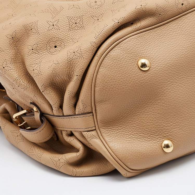 Pre Owned Louis Vuitton Biscuit Monogram Mahina Leather L Bag