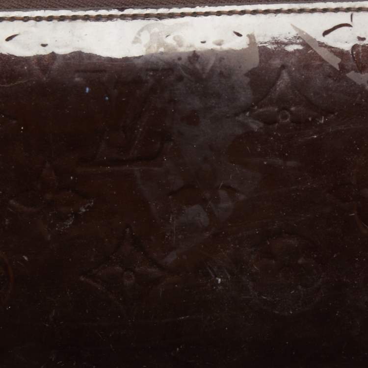 Pre Owned Louis Vuitton Amarante Monogram Vernis Zippy Wallet  