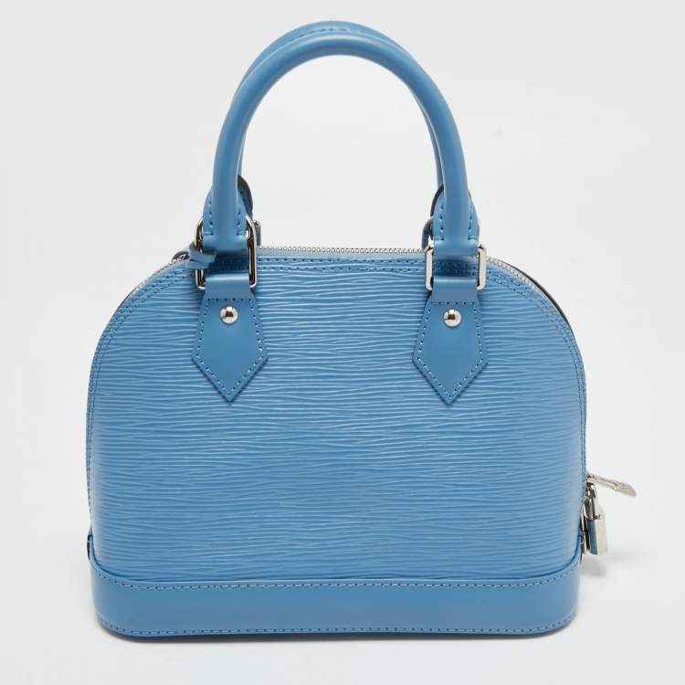 Pre Owned Louis Vuitton Cyan Epi Leather Alma BB Bag