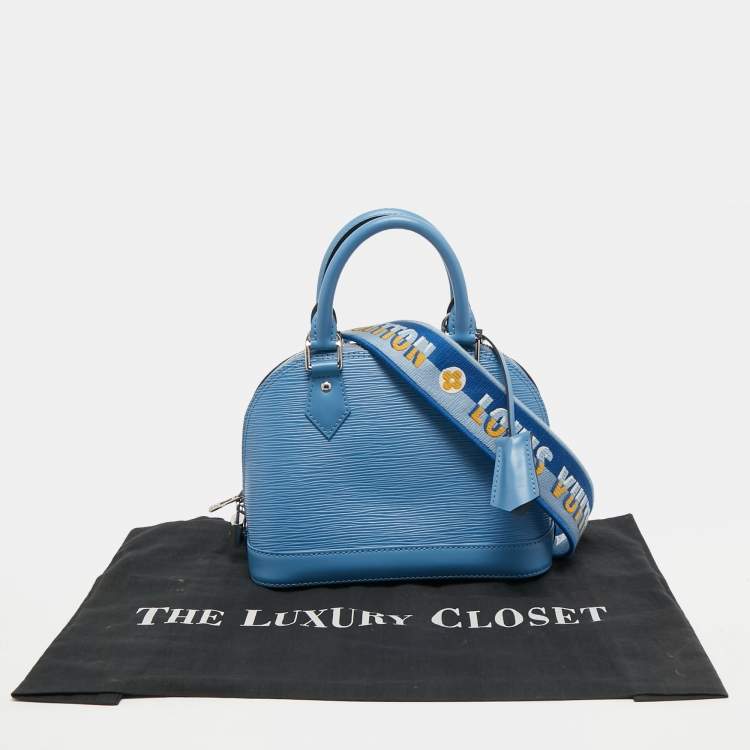 Pre Owned Louis Vuitton Cyan Epi Leather Alma BB Bag