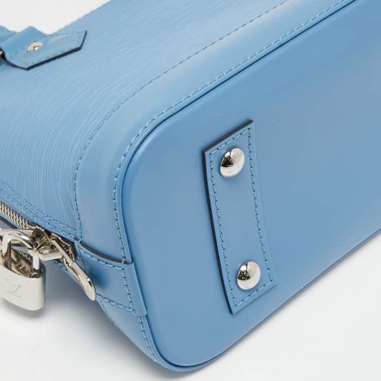 Pre Owned Louis Vuitton Cyan Epi Leather Alma BB Bag