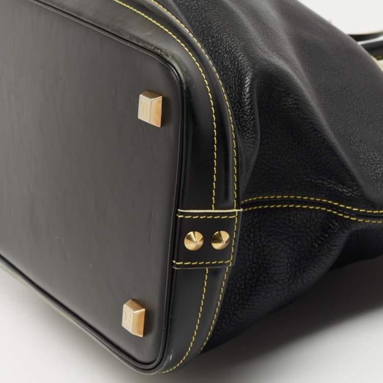 Pre Owned Louis Vuitton Black Suhali Leather Lockit MM Bag 