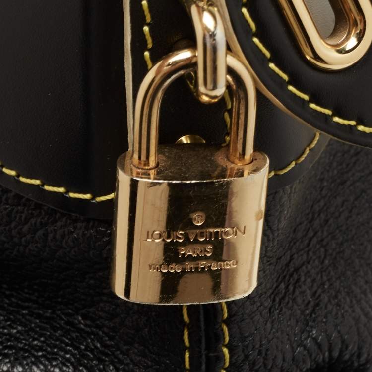 Pre Owned Louis Vuitton Black Suhali Leather Lockit MM Bag 
