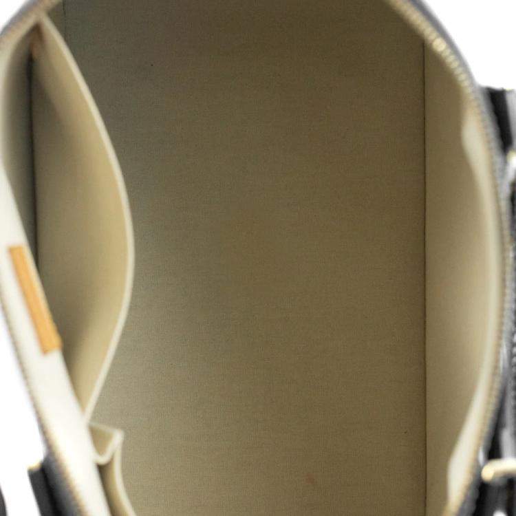 Pre Owned Louis Vuitton Black Monogram Vernis Alma GM Bag