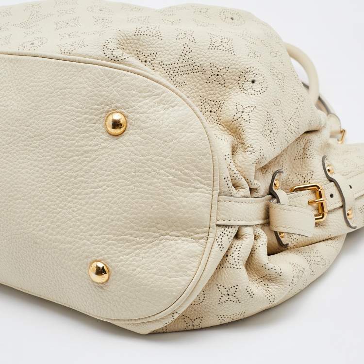 Pre Owned Louis Vuitton Biscuit Monogram Mahina Leather L Bag