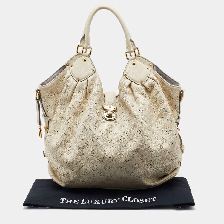 Pre Owned Louis Vuitton Biscuit Monogram Mahina Leather L Bag