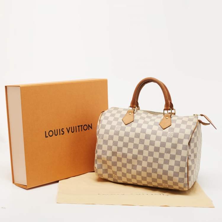 Pre Owned Louis Vuitton Damier Azur Canvas Speedy 30 Bag