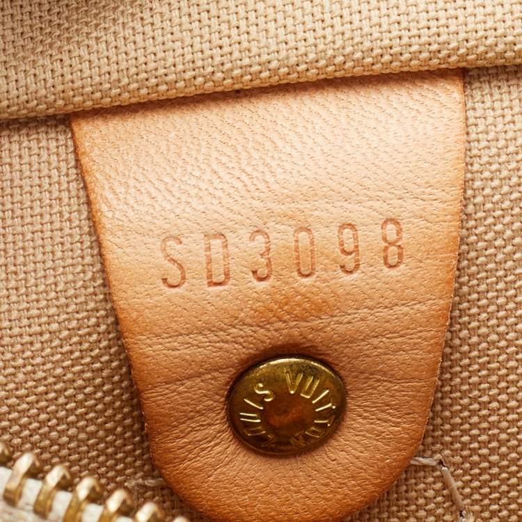 Pre Owned Louis Vuitton Damier Azur Canvas Speedy 30 Bag