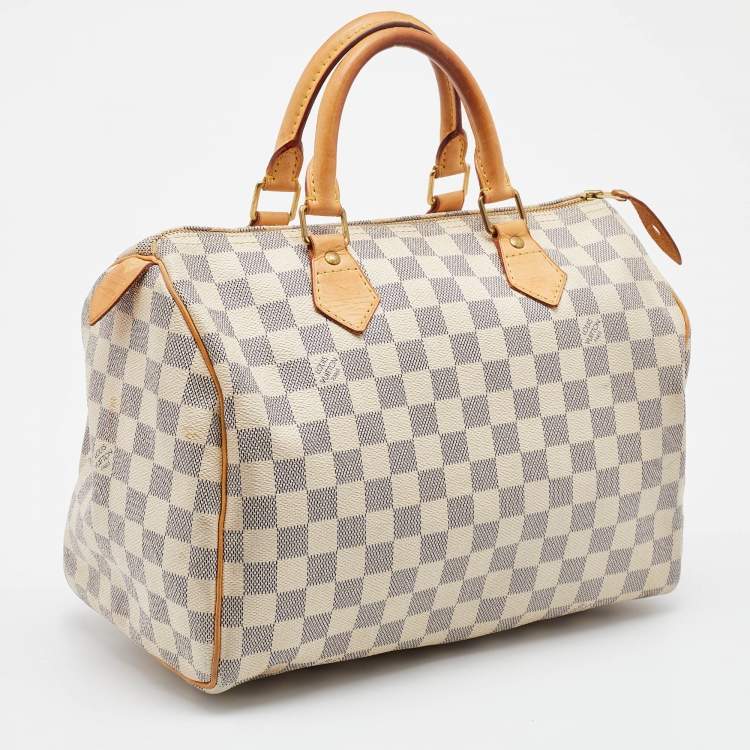 Pre Owned Louis Vuitton Damier Azur Canvas Speedy 30 Bag