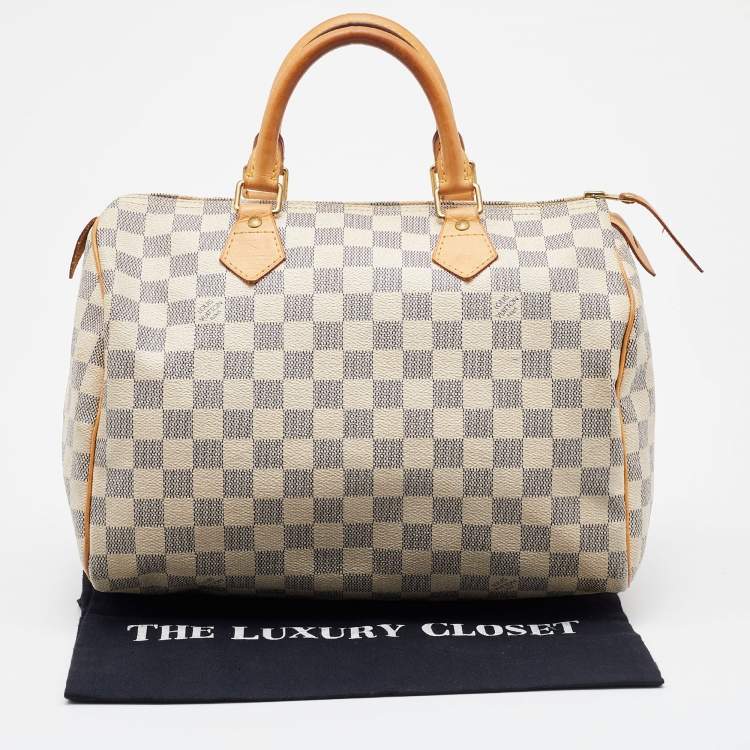 Pre Owned Louis Vuitton Damier Azur Canvas Speedy 30 Bag