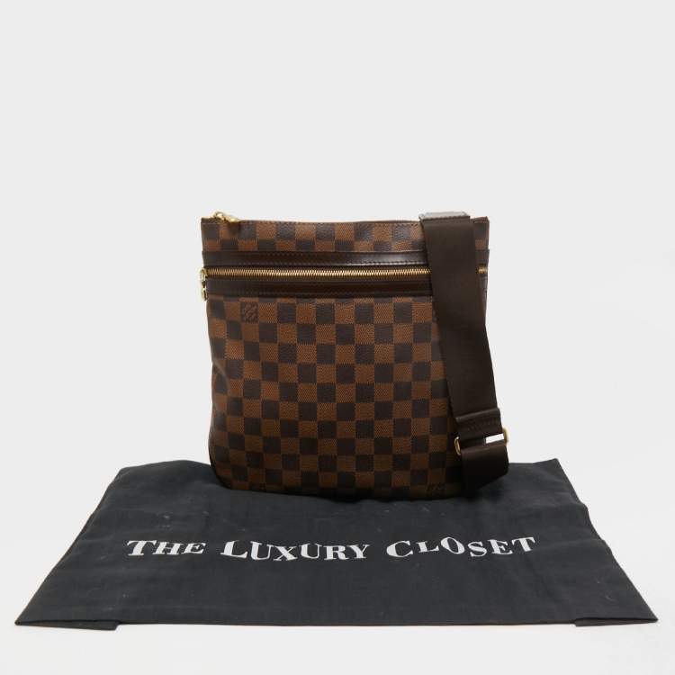Pre Owned Louis Vuitton Damier Ebene Canvas Pochette Bosphore Messenger Bag