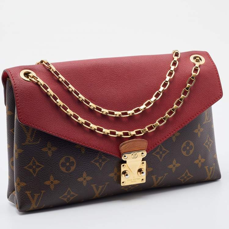 Pre Owned Louis Vuitton Aurore Monogram Canvas Pallas Chain Bag