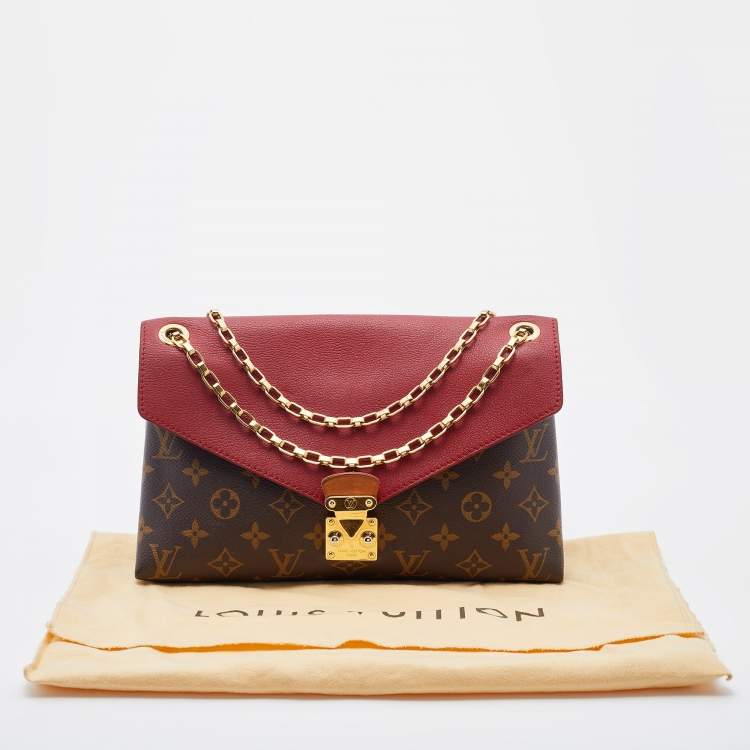 Pre Owned Louis Vuitton Aurore Monogram Canvas Pallas Chain Bag