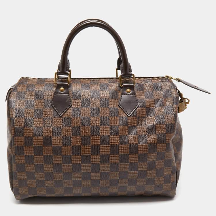 Pre Owned Louis Vuitton Damier Ebene Canvas Speedy 30 Bag