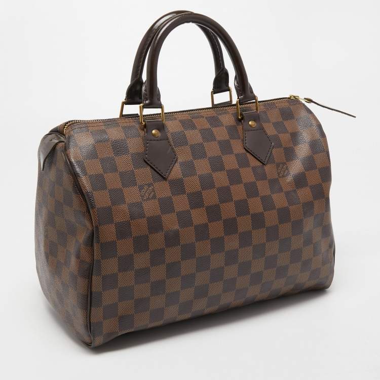 Pre Owned Louis Vuitton Damier Ebene Canvas Speedy 30 Bag