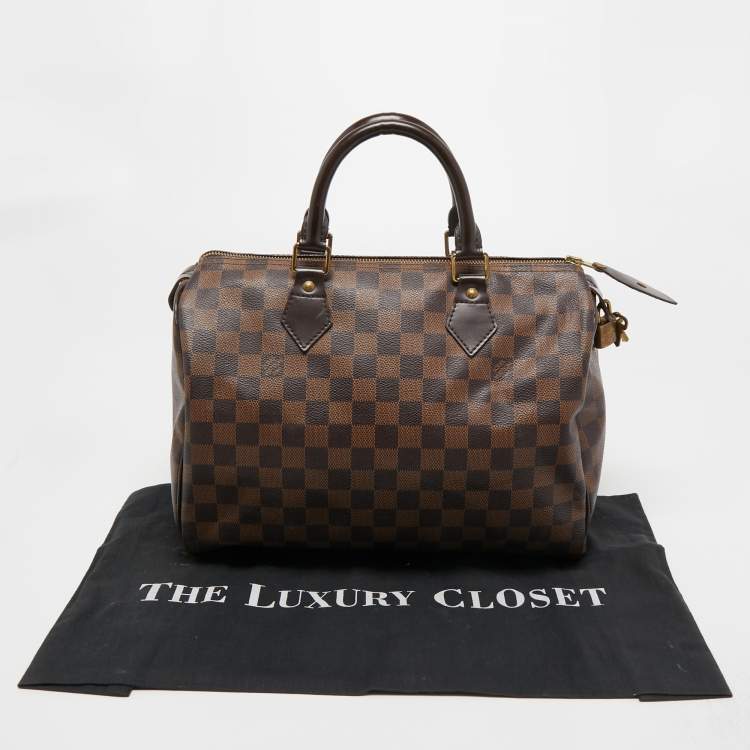 Pre Owned Louis Vuitton Damier Ebene Canvas Speedy 30 Bag