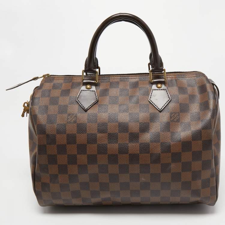 Pre Owned Louis Vuitton Damier Ebene Canvas Speedy 30 Bag