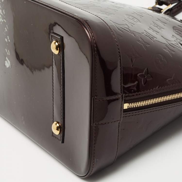 Pre Owned Louis Vuitton Amarante Monogram Vernis Alma GM Bag